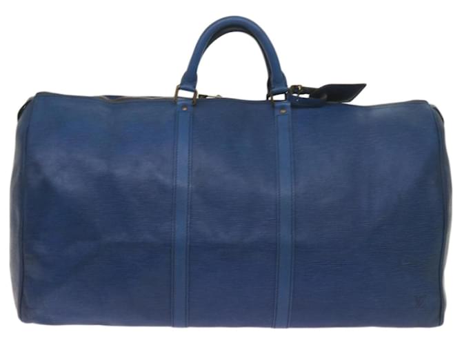 Louis Vuitton Keepall 60 Cuir Bleu  ref.1291391
