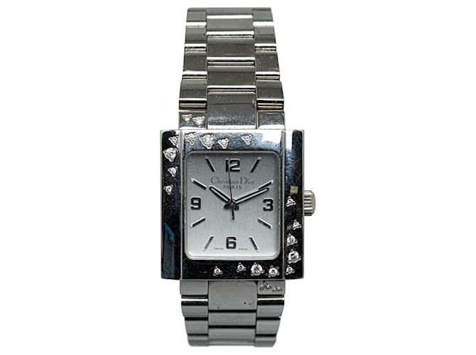 Reloj Dior Riva de acero inoxidable y cuarzo plateado Plata Metal  ref.1291447