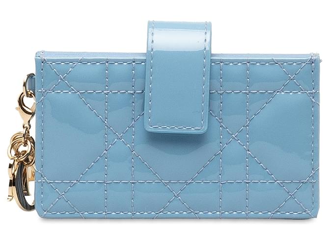 Dior Blue Cannage Coin Pouch Leather Pony-style calfskin  ref.1291469