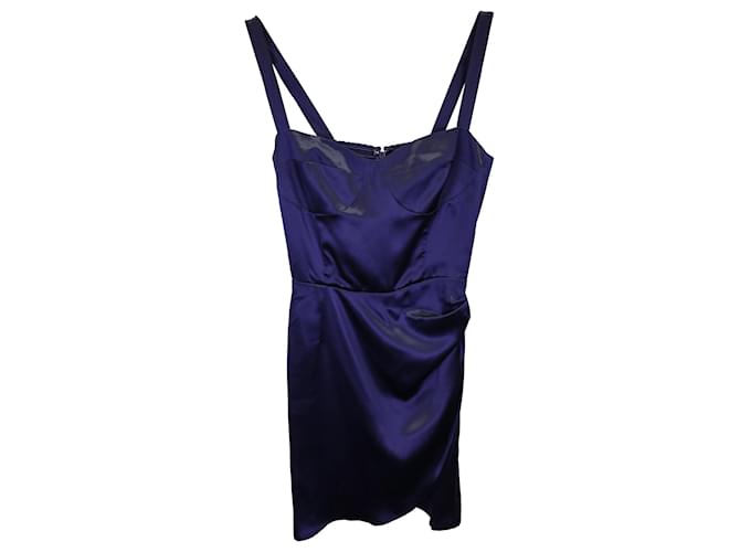 Reformation Sleeveless Mini Dress in Navy Blue Silk  ref.1291486