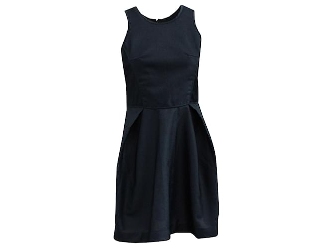 Maje Sheath Dress with Inverted Pleats in Navy Blue Polyester  ref.1291496