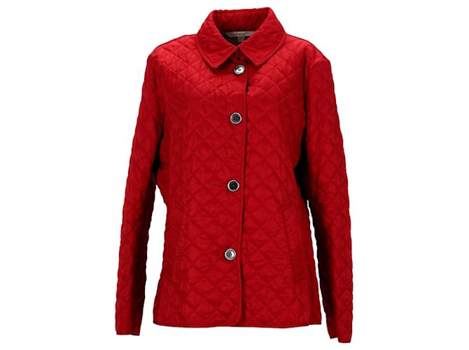 Burberry Brit Quilted Jacket in Red Polyester  ref.1291497