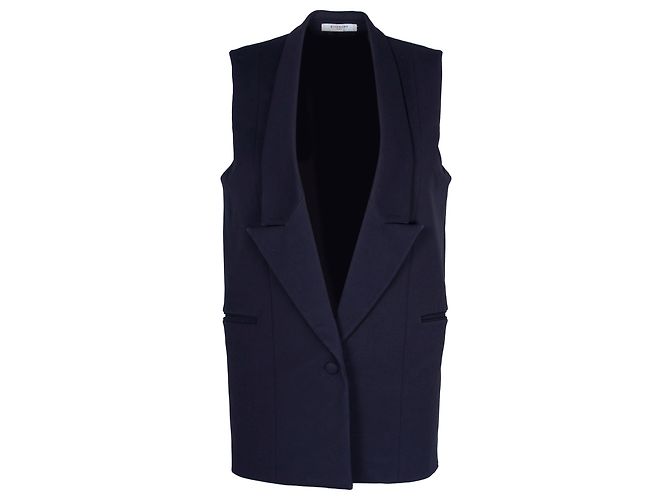 Gilet Blazer Sans Manches Givenchy en Coton Bleu Marine