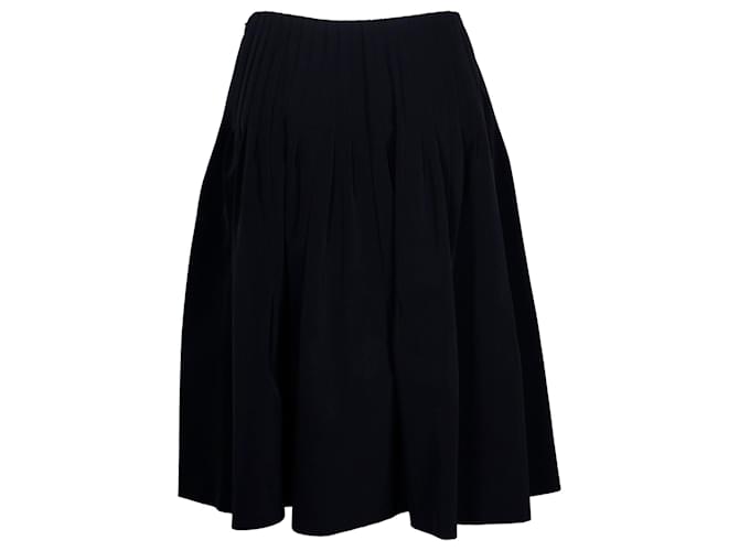Prada Pleated Skirt in Black Polyester  ref.1291523