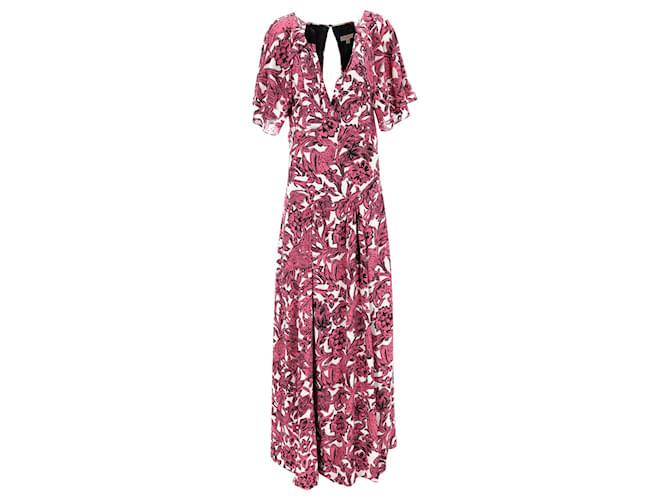 Vestido largo Burberry Hallie de seda con estampado floral  ref.1291527