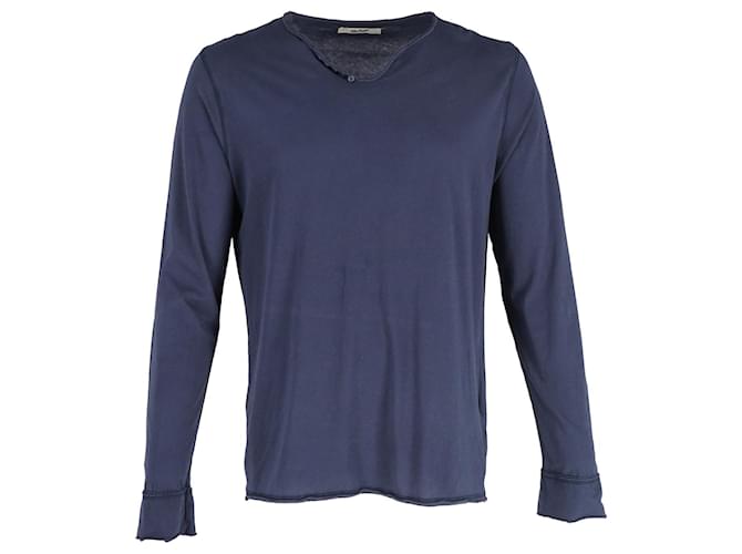 Zadig & Voltaire Long Sleeve Monastir T-shirt in Navy Blue Cotton  ref.1291530