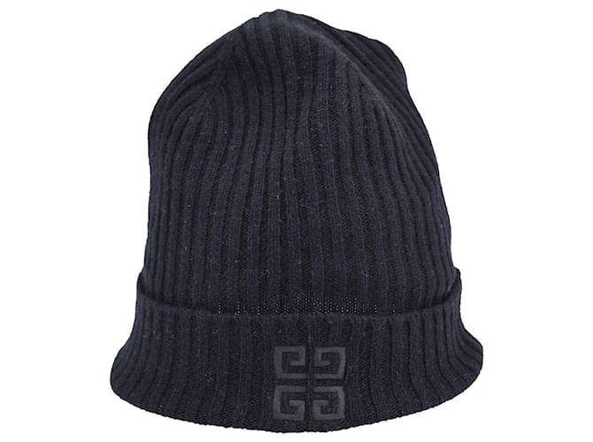 Givenchy Logo Beanie in Black Wool Cashmere  ref.1291565