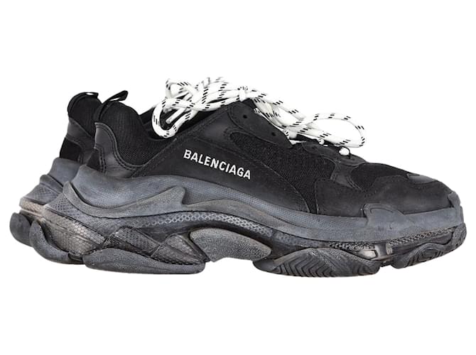 Everyday Sneakers Balenciaga Clear Sole Triple S in poliestere nero  ref.1291567