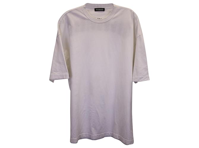 Everyday Camiseta con logo bordado Balenciaga en algodón blanco  ref.1291569