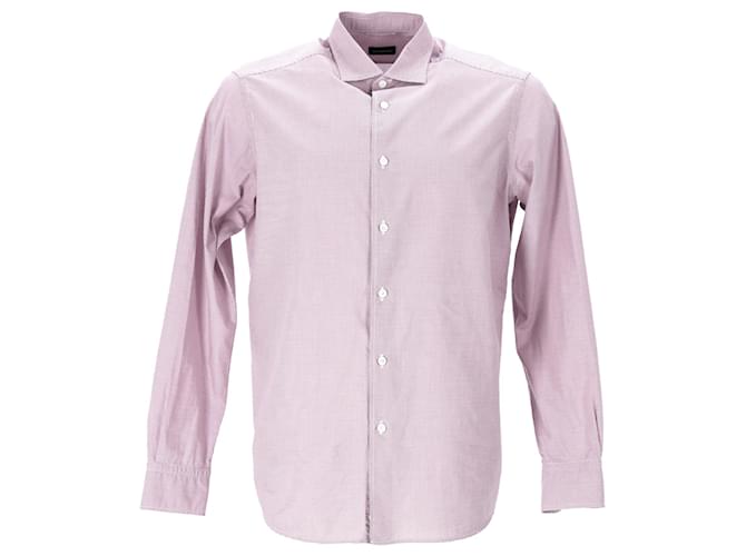 Camisa a cuadros Ermenegildo Zegna de algodón morado Púrpura  ref.1291577