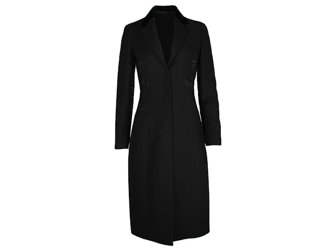 Bottega Veneta Side Stripe Coat in Black Lana Vergine Wool  ref.1291584