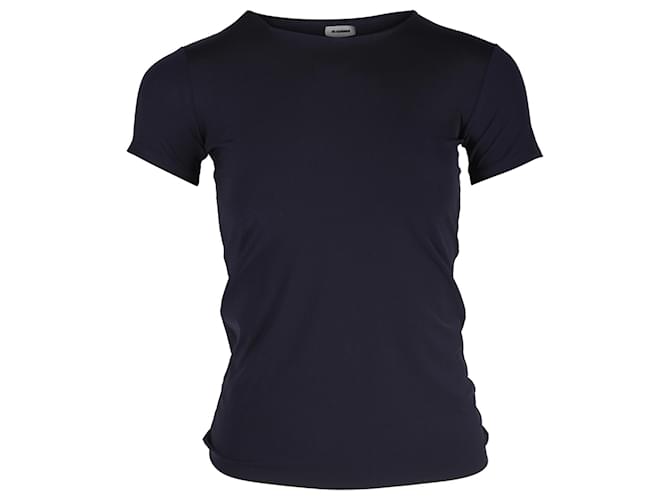 Jil Sander Short Sleeve T-Shirt in Navy Polyester Blue Navy blue  ref.1291591