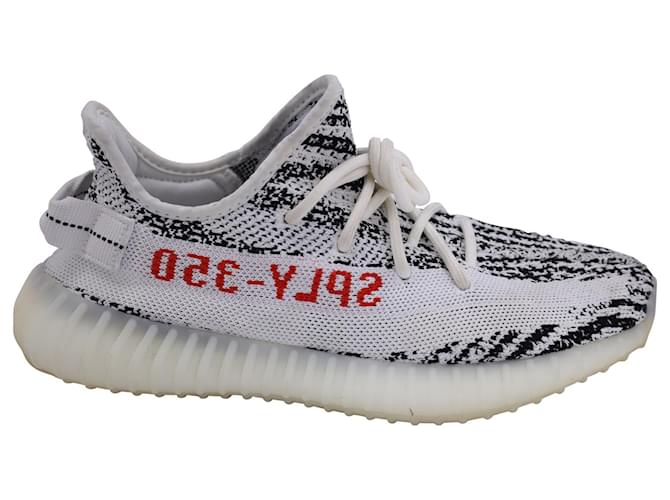 ADIDAS YEEZY BOOST 350 V2 Zebra Sneakers in White Cotton  ref.1291596