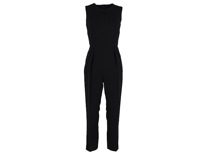 Max Mara Front Cut-Out Sleeveless Jumpsuit in Black Cotton  ref.1291597