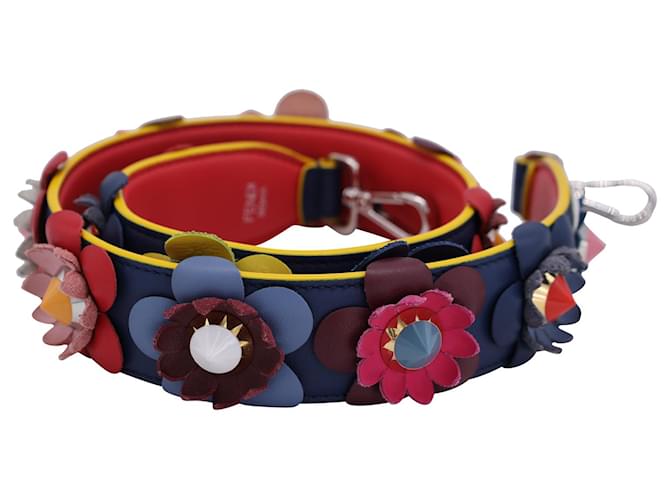 Fendi Flowerland Strap You Bag Strap in Multicolor Leather Multiple colors Pony-style calfskin  ref.1291599