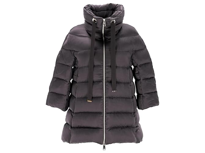 Herno Quilted Down Jacket in Black Cupro Cellulose fibre  ref.1291601