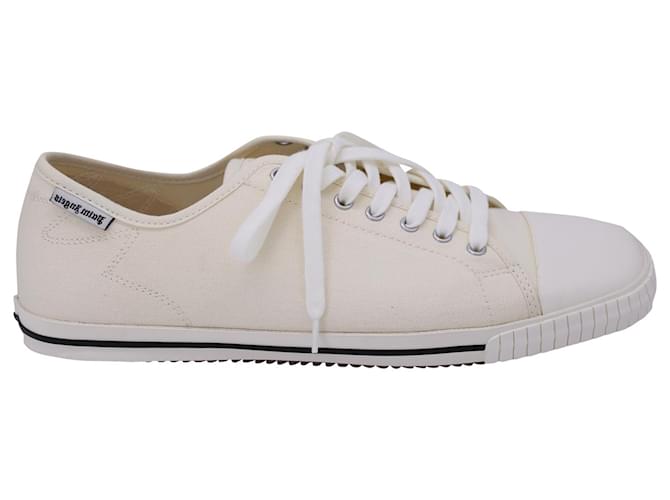 Off White Palm Angels Square Low Vulcanized Sneakers in White Canvas Cloth  ref.1291616