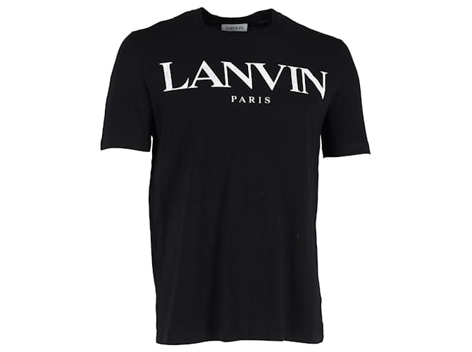 Camiseta con logo Lanvin de algodón negro  ref.1291620