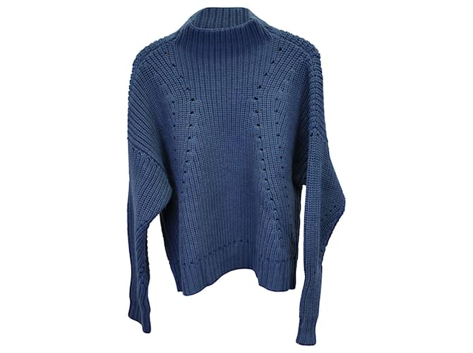 Jersey de cuello alto Jason Wu de lana azul  ref.1291621