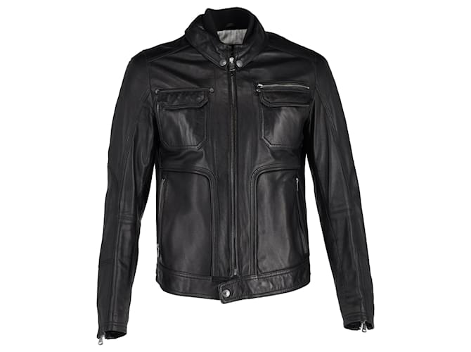 Dolce & Gabbana Zipped Jacket in Black Leather  ref.1291642