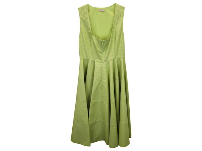 Alaïa plissiertes Minikleid aus grüner Baumwolle  ref.1291660