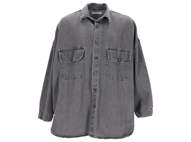 Autre Marque The Franke Shop Dallas Overshirt in Grey Cotton  ref.1291664