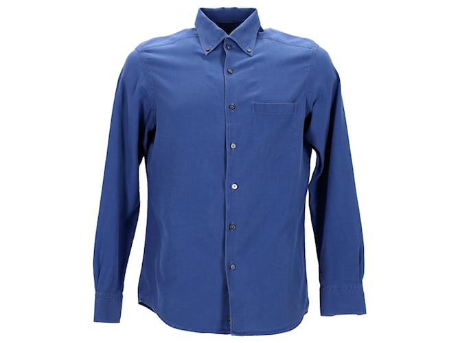 Camisa de vestir Ermenegildo Zegna en algodón azul  ref.1291670