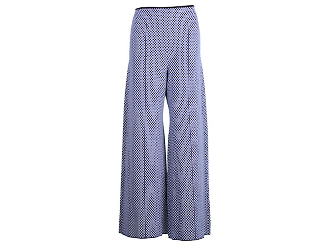 Pantalón ancho estampado Sportmax en viscosa azul marino Fibra de celulosa  ref.1291672