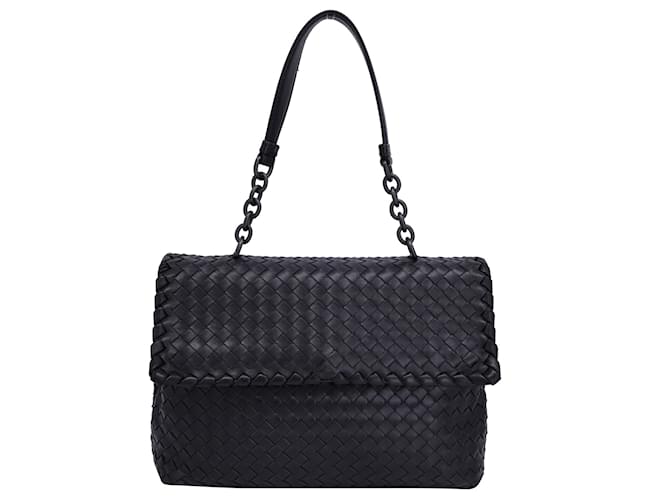 Bottega Veneta Intrecciato Large Olimpia Bag in Black Leather  ref.1291690