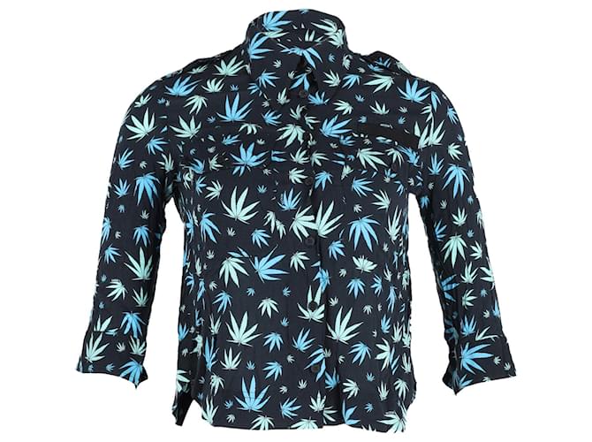 Zadig & Voltaire Camisa com botões e estampa de folhas em viscose multicolorida Multicor Fibra de celulose  ref.1291694