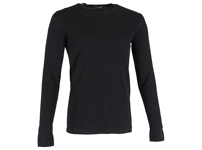 Dolce & Gabbana Camiseta de manga comprida em algodão preto  ref.1291710