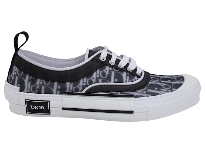 Dior M-B23 Low-Top-Sneaker aus schwarzem Canvas Weiß Leinwand  ref.1291722