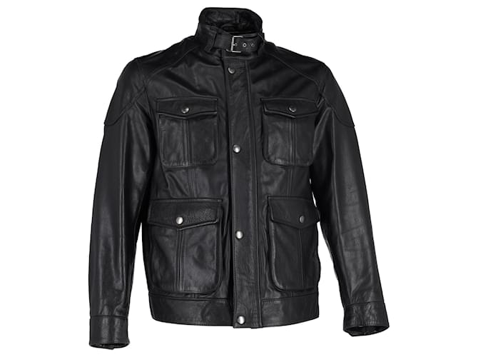 Hugo Boss Boss Multi-Pocket Jacket in Black Leather  ref.1291724