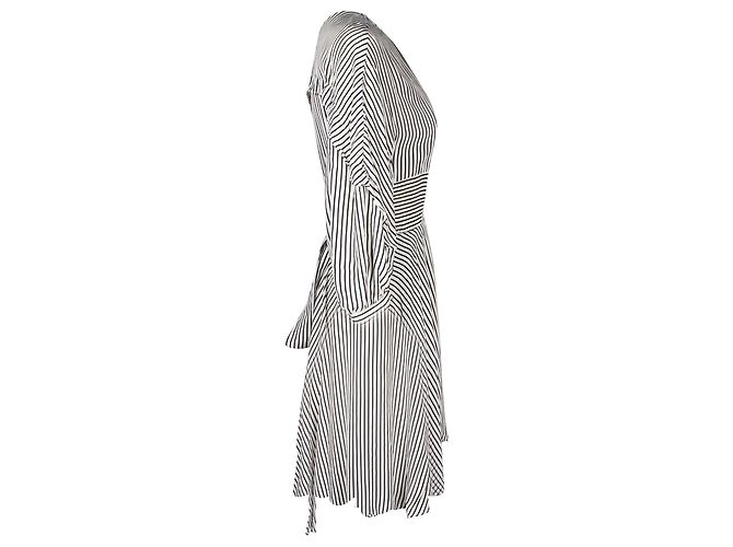 Miniabito Maje Roxby a righe in cupro bianco
