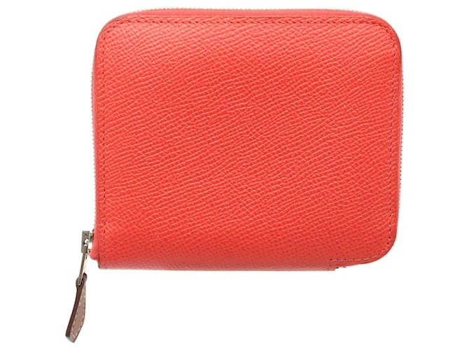 Portefeuille Compact Hermès Epsom Azap en Cuir Orange Corail  ref.1291733
