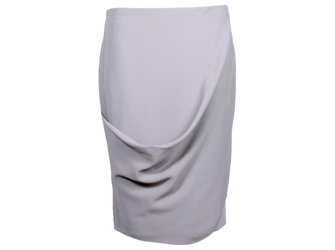Emporio Armani Draped Pencil Skirt in Gray Polyester Grey  ref.1291741