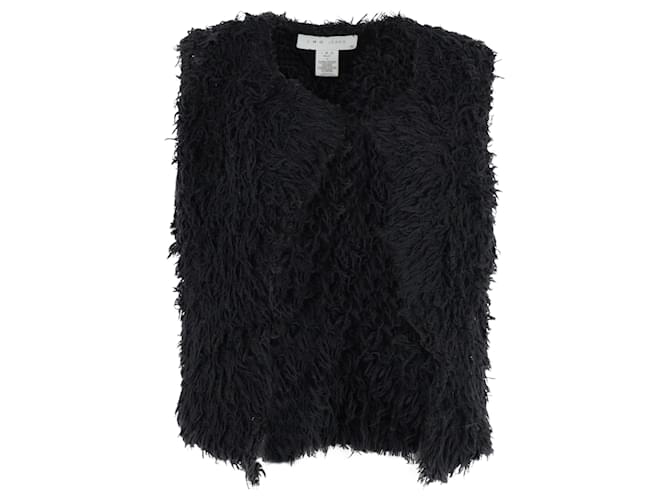 Iro Bellay Fuzzy Vest in Black Cotton  ref.1291743