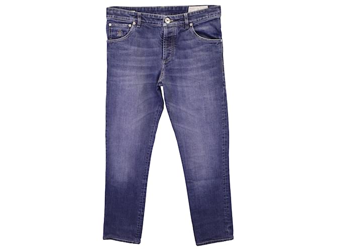 Brunello Cucinelli Dark Wash Denim Jeans in Blue Cotton  ref.1291771