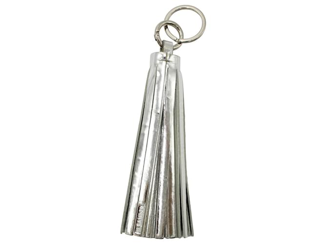 Jil Sander Tassel-Schlüsselanhänger aus silbernem Leder Metallisch  ref.1291778