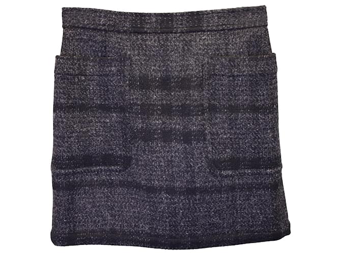 Minifalda Burberry Brit con bolsillos en lana gris  ref.1291802