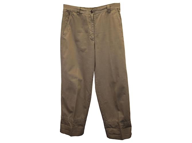 Pantalones rectos de algodón beige de Dries Van Noten  ref.1291804