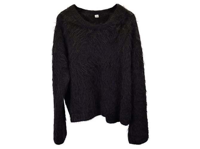 Totême Boxy Sweater in Black Alpaca  Wool  ref.1291807