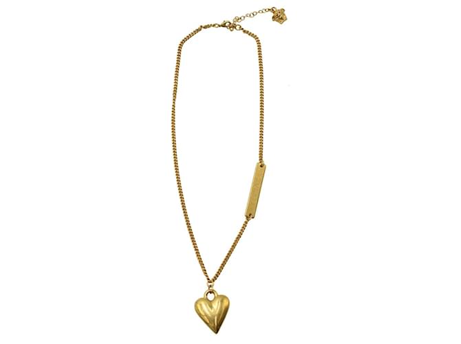 Collar Versace Corazón en Metal Dorado Metálico  ref.1291811