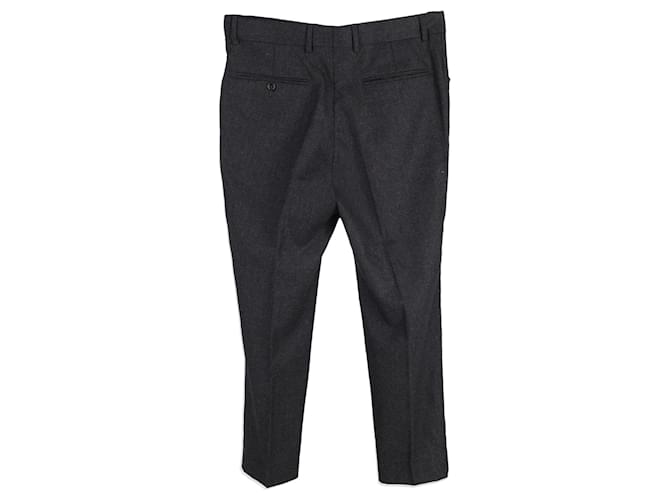 Pantaloni Yves Saint Laurent in Flanella di Lana Grigia Grigio  ref.1291818
