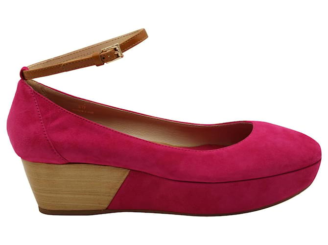 Sandálias Tod's com tira no tornozelo em camurça rosa Suécia  ref.1291831