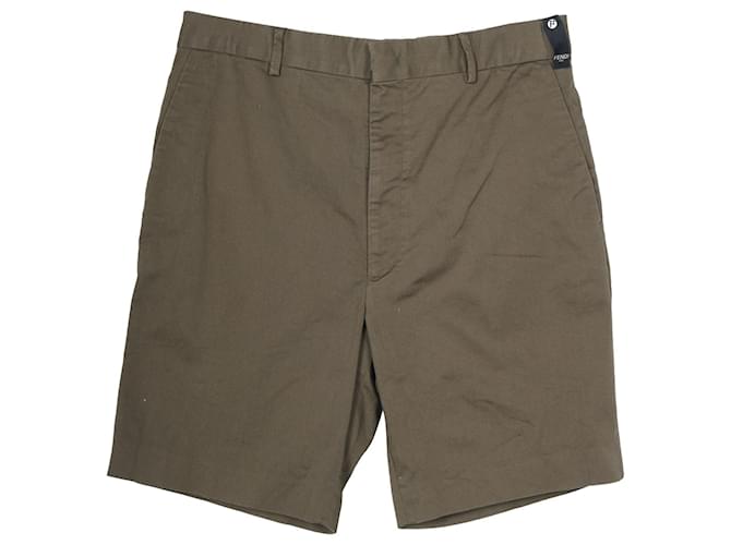 Pantalones cortos Fendi de algodón verde militar  ref.1291833