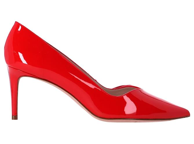 Stuart Weitzman Pointed Toe Pumps in Red Patent Leather  ref.1291836