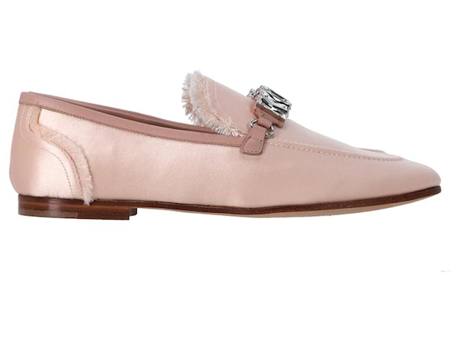 Giuseppe Zanotti Fringed Loafers in Pink Satin  ref.1291840