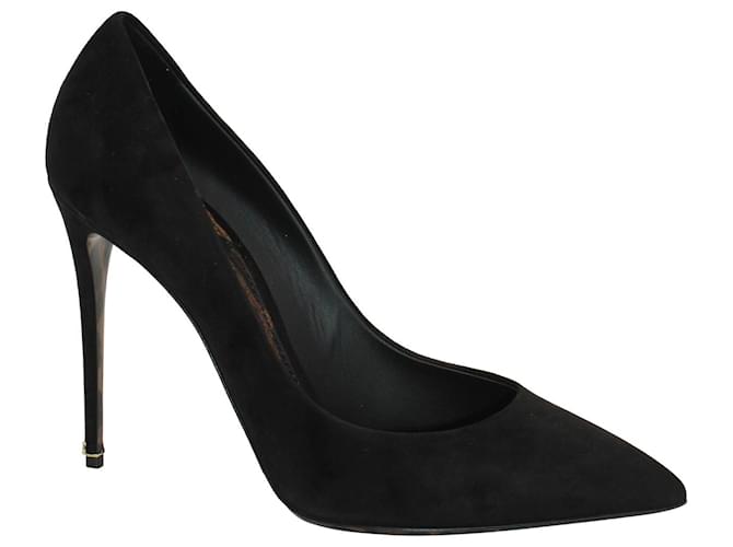 Zapatos de tacón Dolce & Gabbana con punta en ante negro Suecia  ref.1291845