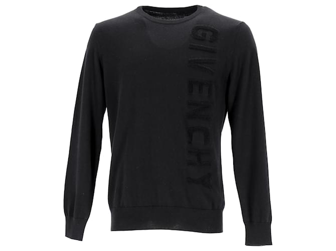 Jersey de algodón negro con logo vertical en el mismo tono de Givenchy Lana  ref.1291852